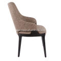 Brown fabric armrest single Velis dining chairs